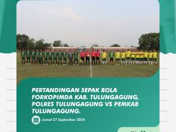 Tingkatkan Sinergisitas Pemkab dan Polres Tulungagung dengan Pertandingan Persahabatan Sepak Bola