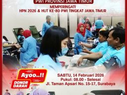 Rangkaian HPN 2026 PWI Jawa Timur Kembali Gelar Donor Darah