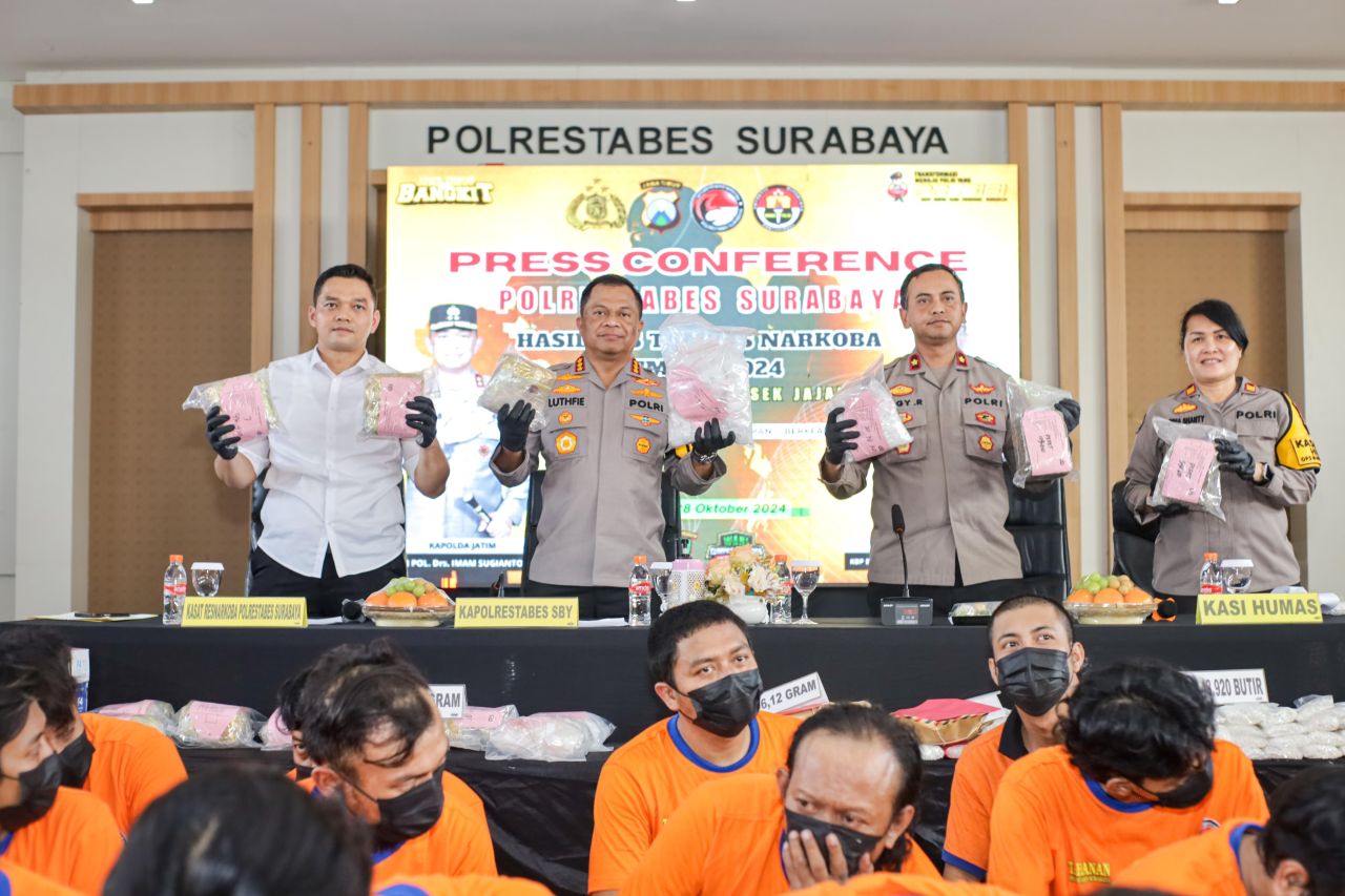 Polrestabes Surabaya Gelar Operasi Tumpas Narkoba Semeru dan Sita 16 Kg Sabu