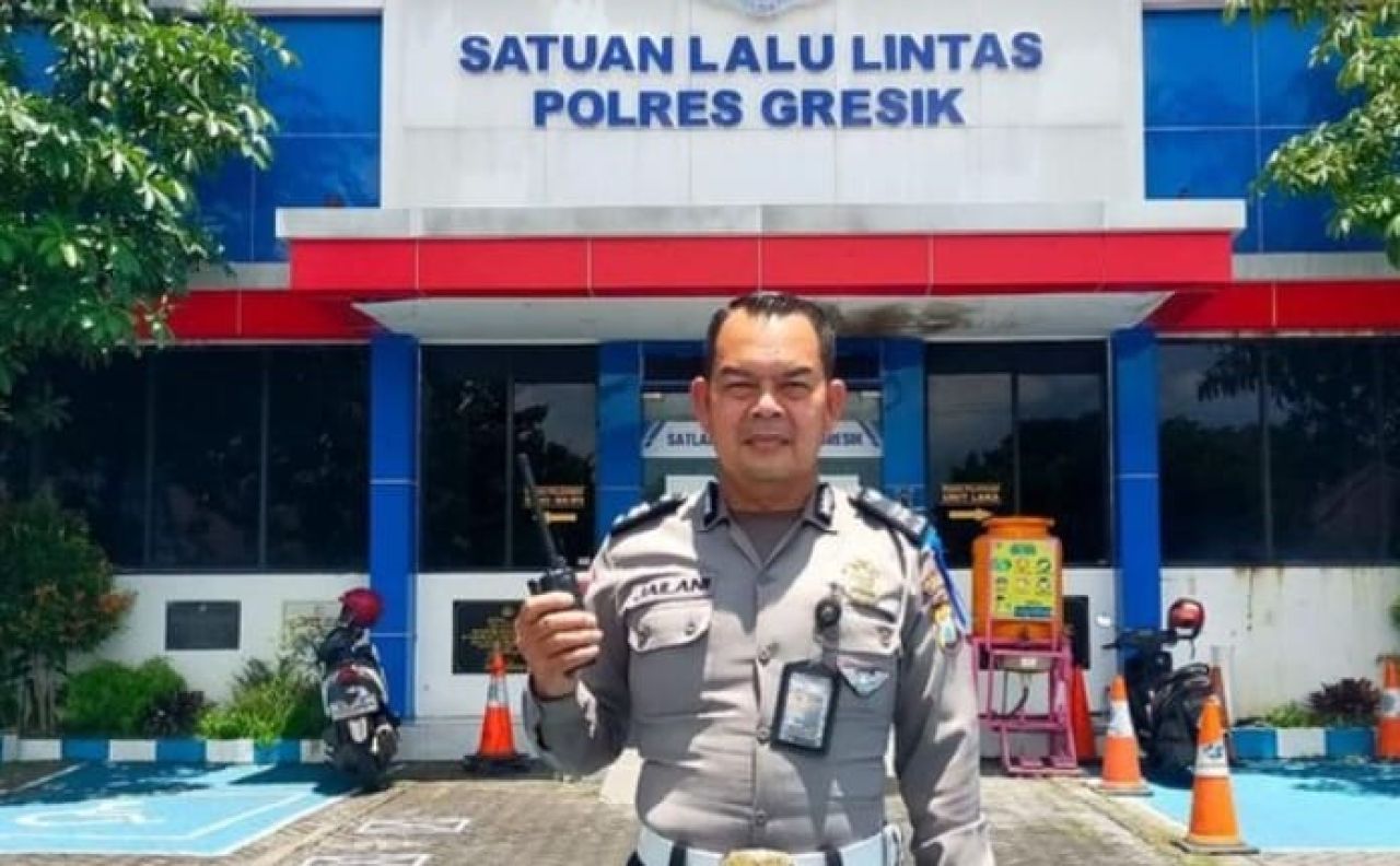 Anggota Satlantas Polres Gresik mendiang Aiptu Jailani