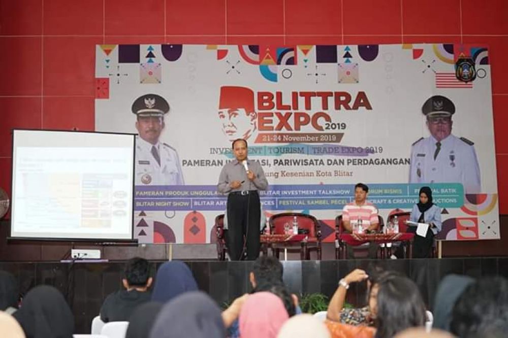 Jamhadi saat paparan pada Blittara Expo 2019 di Gd. Kesenian Kota Blitar pada Sabtu, 23 November 2019.