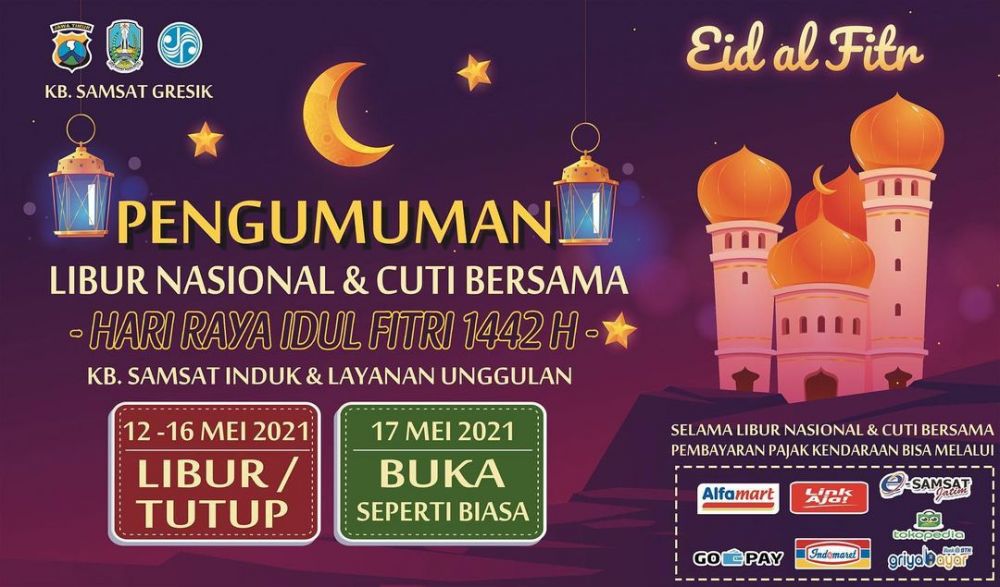 Samsat Polres Gresik libur hari raya Idhul Fitri