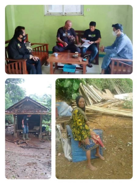 Tampak foto nenek Menek serta gubuk yang dijadikan tempat tinggal sementara