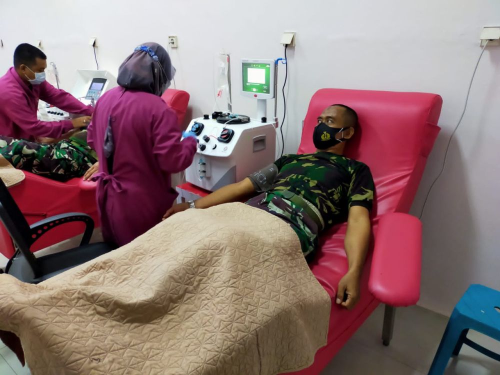 Implementasikan 8 Wajib TNI AL Puslatdiksarmil Kodiklatal Donor Plasma