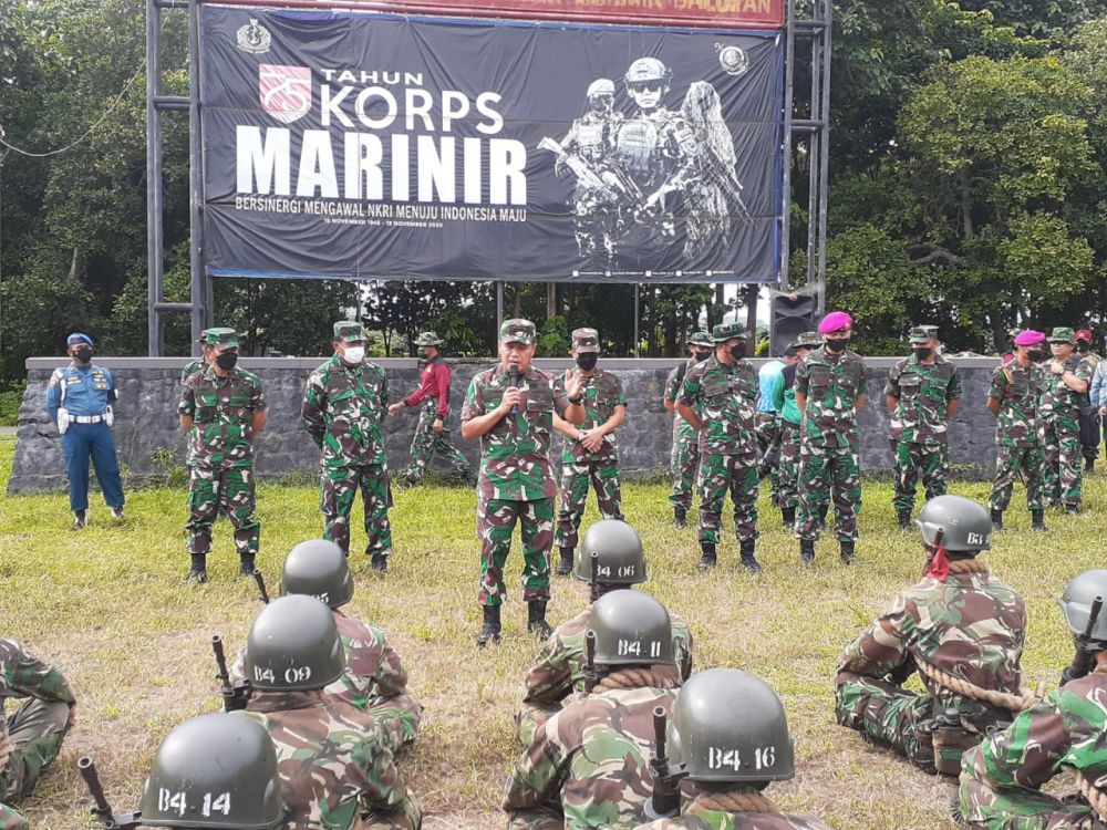 Latihan Dopper dengan tujuan para siswa akan menjadi prajurit TNI AL Marinir yang tangguh