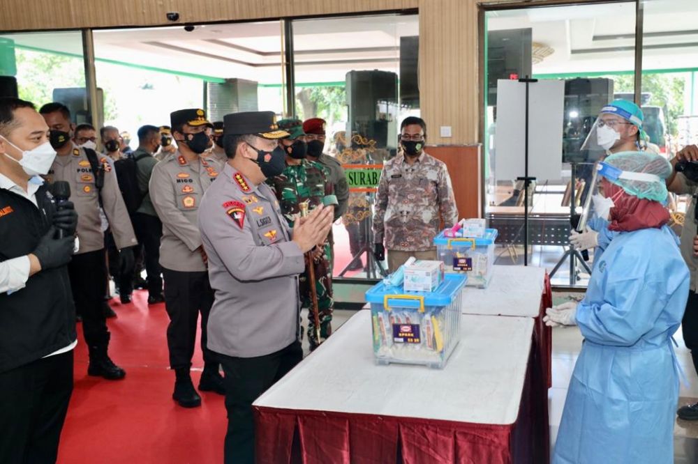 Kapolri Didampingi Forkopimda Jatim Tinjau Hotel Isoter Asrama Haji Surabaya