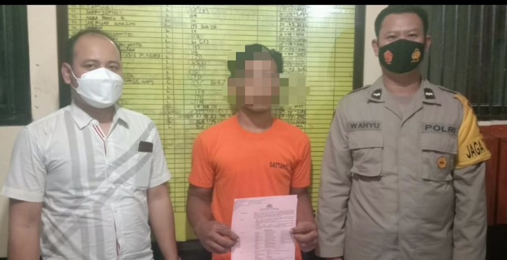 Tersangka diamankan Polres Tulungagung beserta barang buktinya
