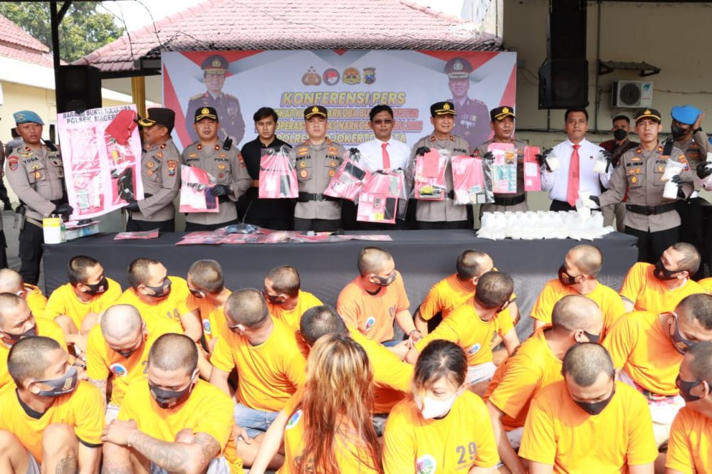 Polresta Mojokerto amankan tersangka beserta barang buktinya