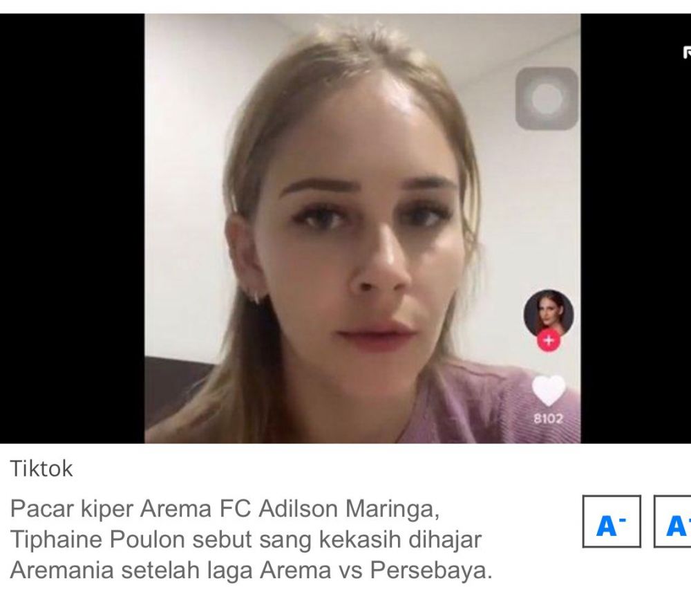 Pacar kiper Arema FC Tiphaine Poulon saat bersaksi