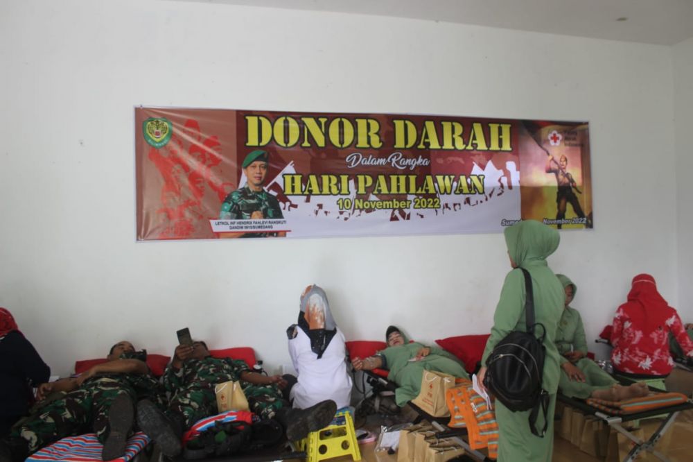 Peringati Hari Pahlawan Kodim 0610 Sumedang, Gelar Kegiatan Donor Darah