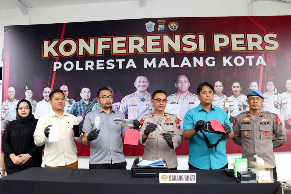 Polresta Malang Kota amankan tersangka beserta barang buktinya