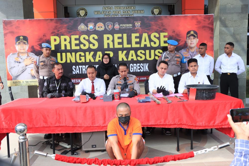Satreskrim Polres Gresik amankan tersangka pelaku pencabulan