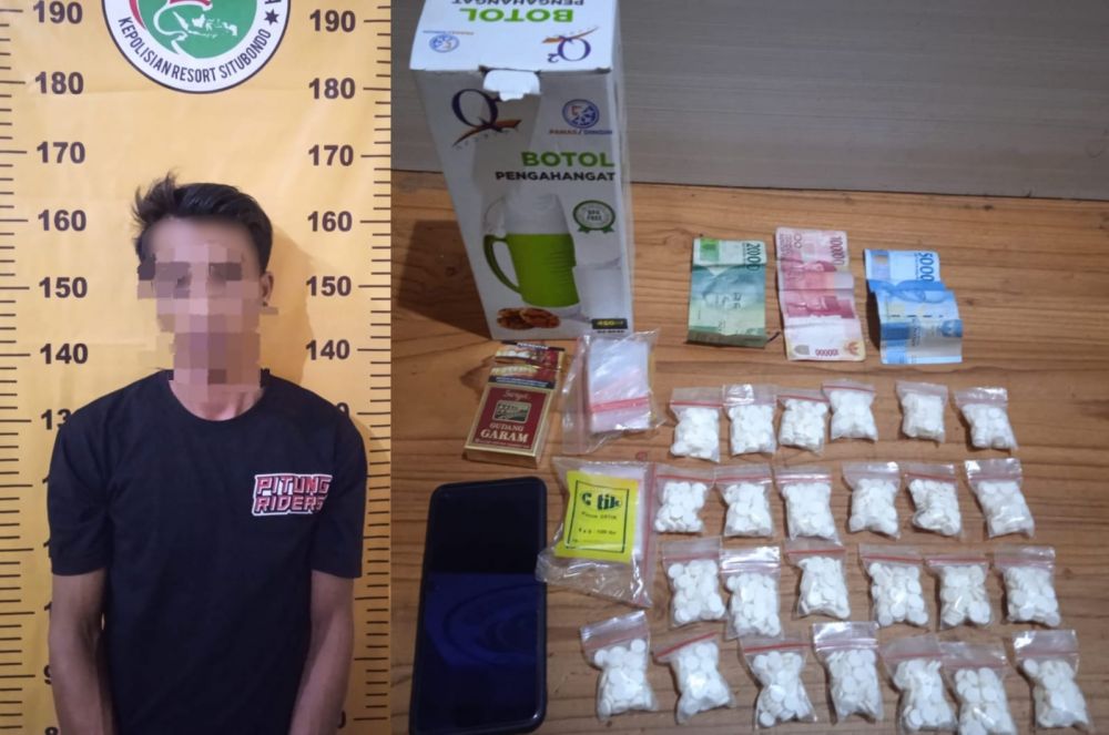 Satresnarkoba Polres Situbondo Tangkap Pengedar Okerbaya dan Sita 1.250 Butir Pil Trex