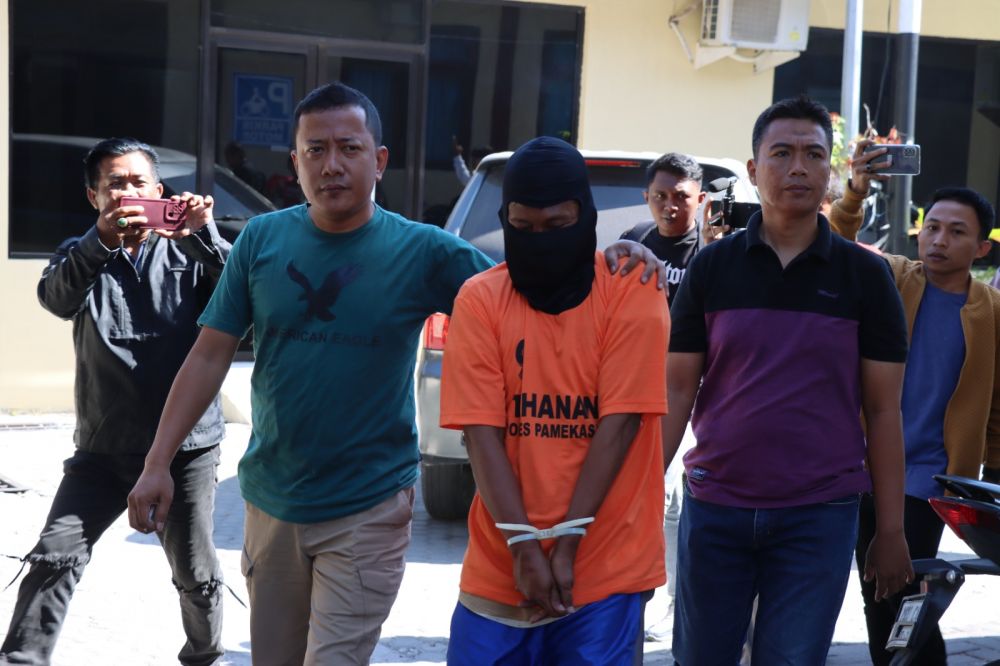 Tim Sakera Sakti Polres Pamekasan amankan tersangka beserta barang buktinya